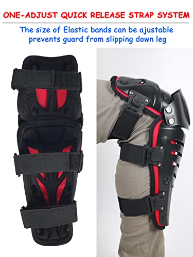 image for RIDBIKER Motorcycle Knee Shin Guards, Long Leg Protection Crash Proof 