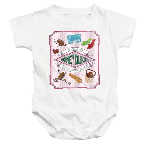 Harry Potter Honeydukes Hogsmeade Label Unisex Infant Snap Suit for Baby (6 Months) White