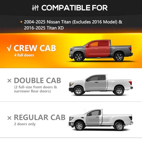 Estribos laterales compatibles Nissan Titan 2004-2025 miniatura 2