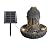 Warm Garden Solar Powered Buddha Statue Water Fountain Outdoor, Zen Waterfall Fountain with LED Lights, Peaceful Relaxing Water Feature Landscape Decor for Garden, Patio, Yard