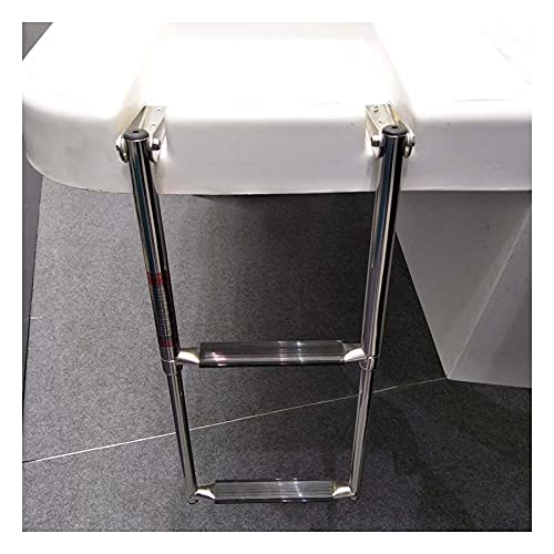 Escalera Telescópica Plegable 2 Peldaños Acero Inoxidable