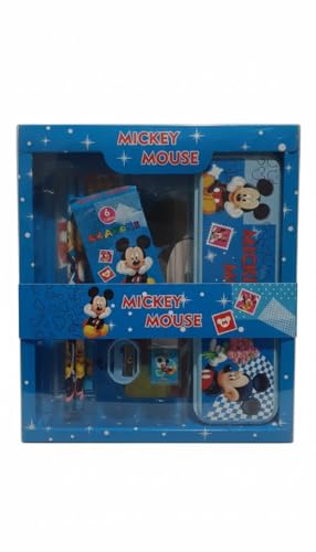 Image of Frozzen Stationary Kit with 1 Pencil Box Case 2 Pencils 6 Crayon Colors 2 Space Gel Pen 1 Ruler Scale Eraser Sharpener Kit for Kids (Character As Per Available)