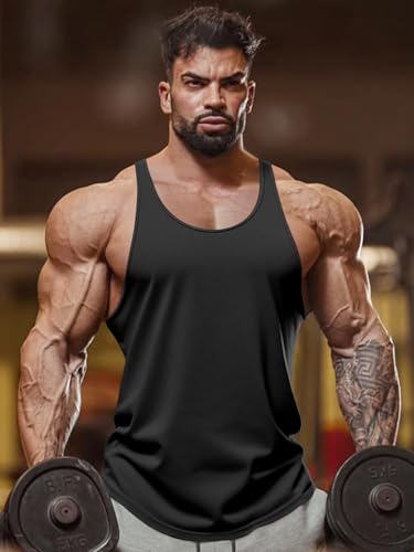 Mens Workout Tank Tops Fitness Bodybuilding Sleeveless Gym Muscle Stringer Shirts2