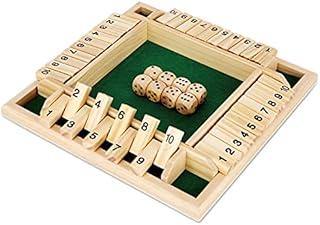 kramow Shut the Box Board Games Wooden Toys 4 Players Dice Board Game for Families Education Game for Kids