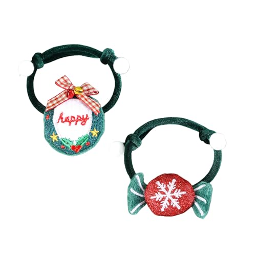ぬいぐるみペットの首輪 2 個パック面白いクリスマスパーティー犬の首輪パーティーネックウェア猫フェスティバルお祝い用ソフトぬいぐるみ