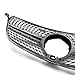 STSEV01 Front Bumper Grill Upper Grille Compatible with Mercedes GLE W166/ C292/ GLE43/ GLE350/ GLE400/ GLE450/ GLE550e AMG Line 2016-2019, Silver Chrome Diamond Style Replacement Grid Accessories
