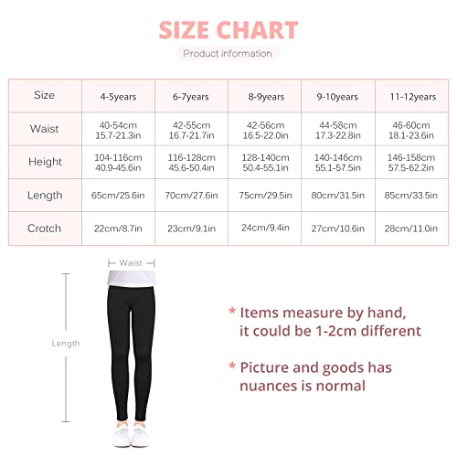 Slaixiu 4 Pack Leggings For Girls Soft Comfortable Leggings For Kids In 3T To 12 Years Ankle Length Girls Printed Leggings Yoga Pants（Abce-75） #TOP1