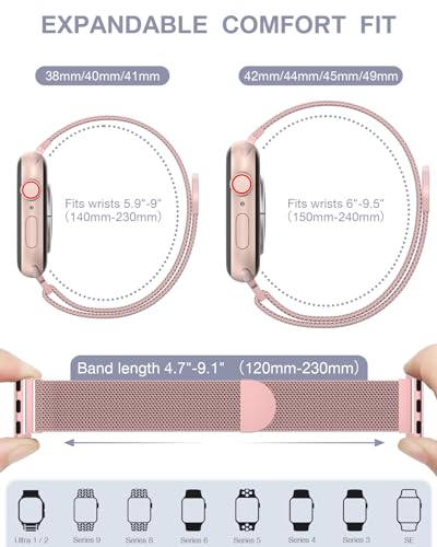 Image of Original Stainless Steel Milanese Loop Compatible with Apple Watch Band 38mm 40mm 41mm 42mm 44mm 45mm 46mm 49mm, Magnetic Clasp Band for iWatch Series 11 10 9 8 7 6 5 4, SE 3 2 1 Ultra3 2, Women & Men