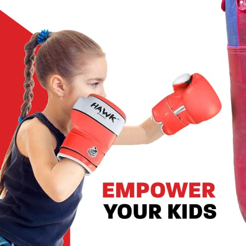 Kids Boxing Gloves For Kids Children Youth Punching Bag Kickboxing Muay Thai Mitts Mma Training Sparring Gloves (Orange, 6 Oz) #TOP4