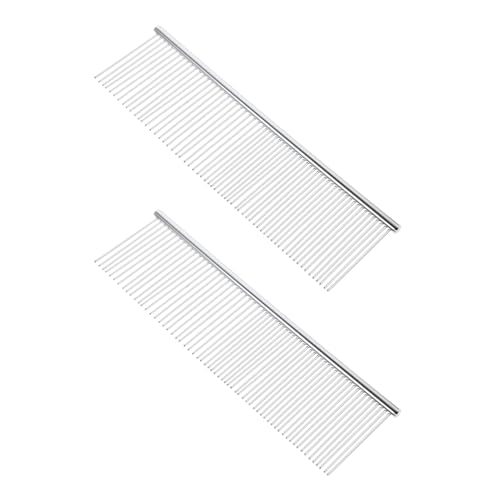 CTIRCHIU 2個 ステンレス製マクラメフリンジコーム 流蘇用品 丸みある歯でペットの毛絡み除去 血行促進と皮膚マッサージ効果付き耐久性メタ