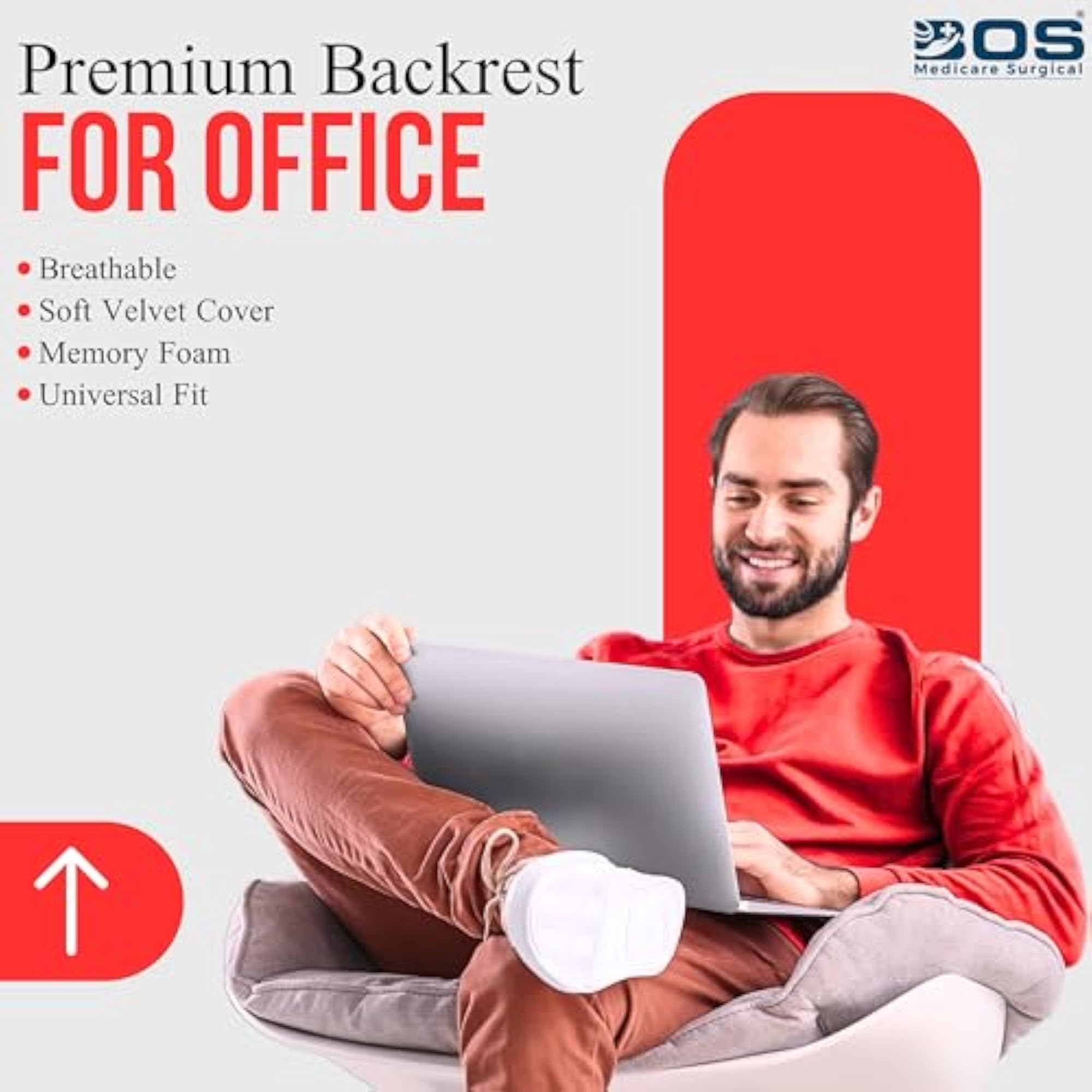 Backrest Support Cushion for Chair & Car, Ergonomic Lumbar Support