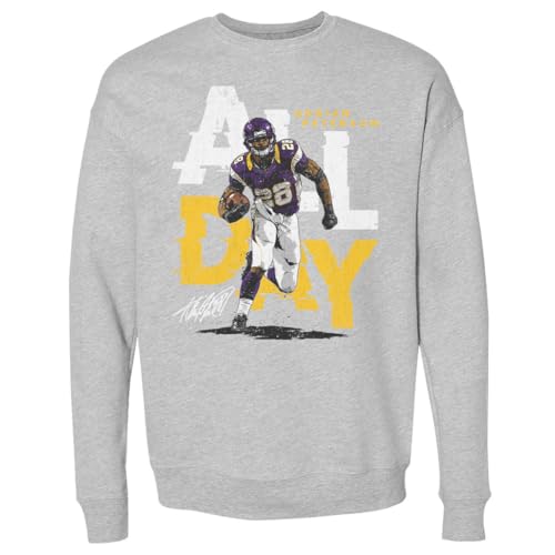 500 LEVEL Adrian Peterson Minnesota All Day Crewneck Sweatshirt (Heather Gray, XXX-Large)