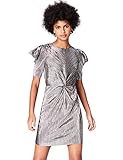 Plisseematerial Amazon-Marke: find. Damen Plisse-Abendkleid in Metallic, Silber, 36, Label: S