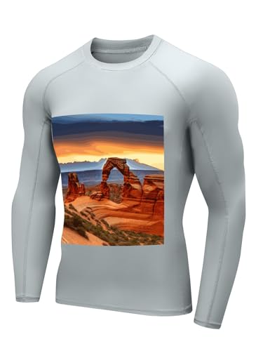 Camiseta de protección solar para hombre Arches National Park, manga larga compresiva para surf, protección UPF 50+, secado rápido miniatura 2