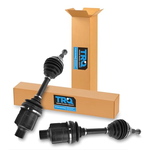 Image of TRQ Front Driver and Passenger Side CV Axle Assembly Set 2 Piece Compatible with 2002-2005 Dodge Ram 1500 4WD