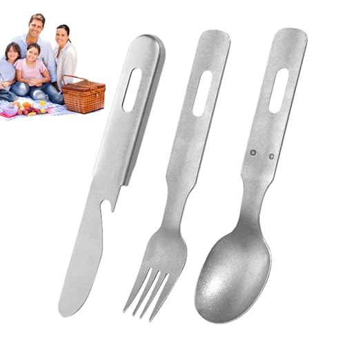Juego de cubiertos para | Utensilio moderno para cubiertos, de acero inoxidable – para camping, almuerzo, cena, viaje al aire libre, senderismo, mochila de hombro picnic