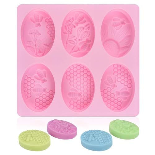 SJ 3D Bee Silicone Molds, Honeycomb Mold for Soaps