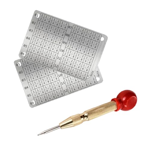 2x Cold Wallet Carteira de Criptomoedas de Metal Com Punção Automático Parafusos e Lacre de Segurança Bitcoin Seed Phrase Storage para Criptos - Aço Inox