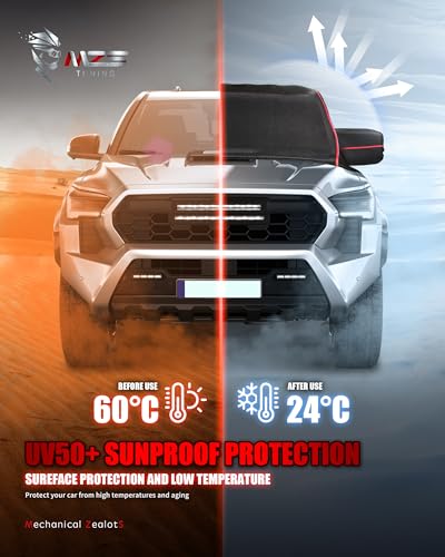 Image of MZS Truck Cab Cover Compatible with Tacoma Double Cab 2014-2026, 600D Outdoor Waterproof Tacoma Half Cover with Driver Door Zipper Windproof Sun UV Snow Rain All Weather Protection