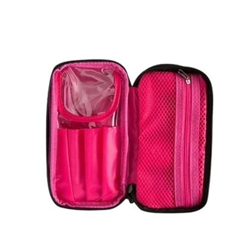 Trousse de maquillage compacte rose double ouverture pour éviter le désordre des cosmétiques