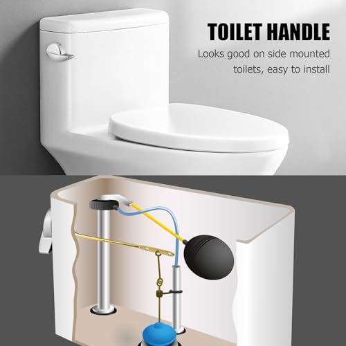 Image of Compatible with TOTO Toilet Handle Replacement Parts Kit, Universal THU068#CP Trip Lvr for St743S Side Mount Toilet Flush Tank Lever Handle for TOTO Kohler Toilet Tank, 1-Pack Brushed Silver