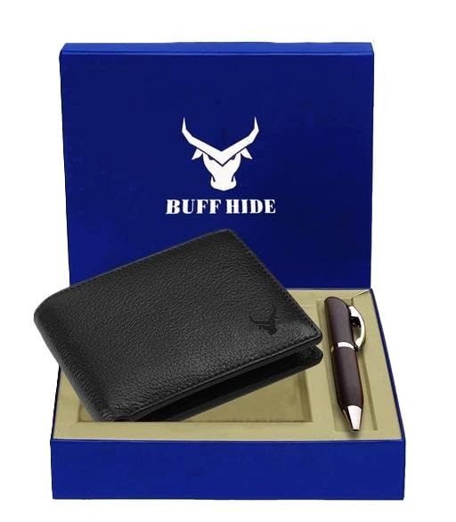 Protected 100% Leather Gift Hamper for Men | Leather Wallet for Men's | Wallets Branded | Wallets for Men (Lee-on Black),Leather Wallet Combo for Men-image-33