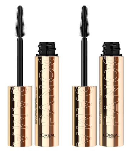 L'OREAL PARIS Panorama Volumizing Mascara Farbe Braun mit komplexem Stretchflex-Komplex, erweiterter Blickeffekt, ohne Klumpen, geeignet für empfindliche Augen - 2 Mascara
