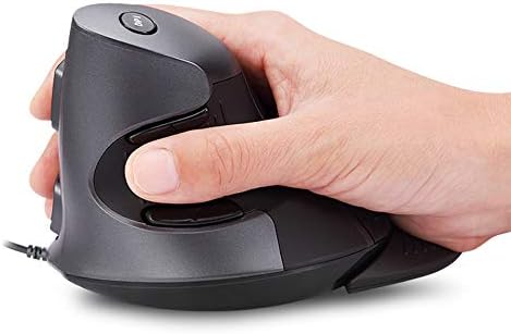 DeLUX Wired Vertical Ergonomic Mouse, with 6 Programmable Buttons, 4200DPI, Removable Palm Rest, Reduces Wrist Pain and Carpal Tunnel for Medium/Large Hands (Black)
