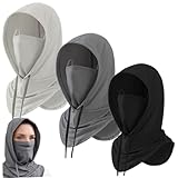 Ameble 3PCS Balaclava Face Mask Full Head Breathable UV Face Mask with Neck Gaiter and Hood for Cycling Sports Outdoor Balaclava, UV, Covering, Cover, Shield, Ne