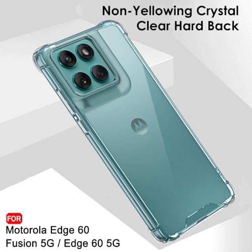 TheGiftKart Shockproof Crystal Clear Back Cover Case for Motorola Moto Edge 60 Fusion 5G / Moto Edge 60 5G | 360° Protection | Hard Clear Back Cover Case (PC & TPU, Transparent)