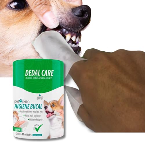 Dedal Care Higiene Bucal para Cães e Gatos Pet Clean Dedeiras Ume...
