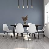 QZZCED Sillas de Comedor 6 Unidades Blancas PP Sillas de Comedor Minimalistas: Polipropileno Resistentes, Estructura Metálica Estable, Diseño Ergonómico Cómodo.