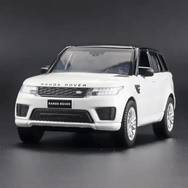 Image of DREAMY DEN Range Rover SUV Car 1:32 Scale Die-Cast Metal Model Toy Car with Pull Back Action, Light & Sound, Openable Doors, Alloy Body, Toy for Kids Boys & Collectors (White)