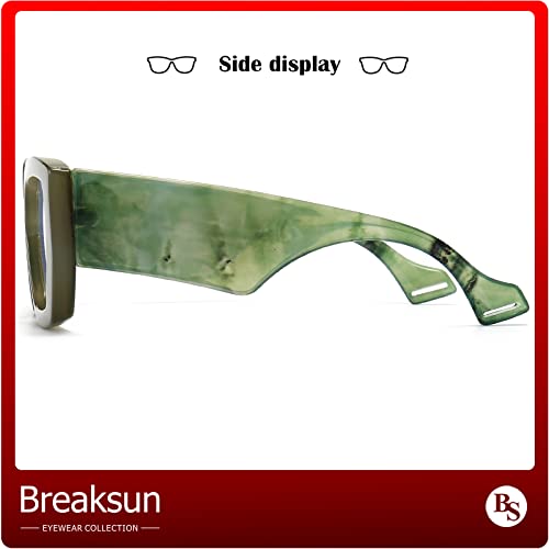 Image of Breaksun Thick Frame Blue Light Glasses for Women Men Fashion Oversized Square Computer Gaming Eyeglasses