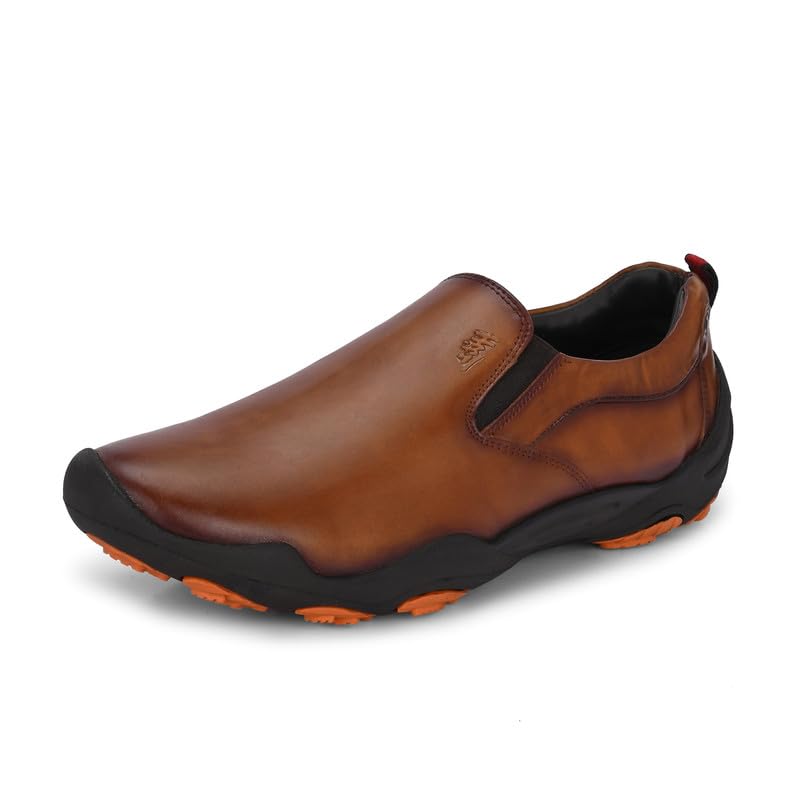 HITZ Men's Tan Leather Casual Slip On Shoes-picture-13