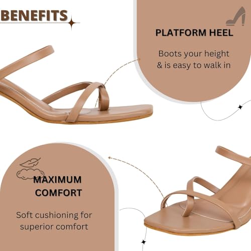 Image of TRASE Block Heel Sandals For Women - Heels For Women - Ladies Stylish Sandal - Heels Sandals For Girls - Comfortable Heels Footwear - Block Heels Sandals For Women