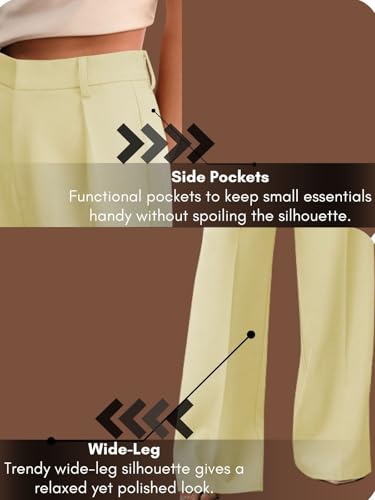 Image of GRECIILOOKS Trousers for Woman | Womens High Rise High Waist Flared Korean Style | Formal Pant for Women Office Wear| Track Pants for Womans Elegant for College & Events (Available in Plus Size)