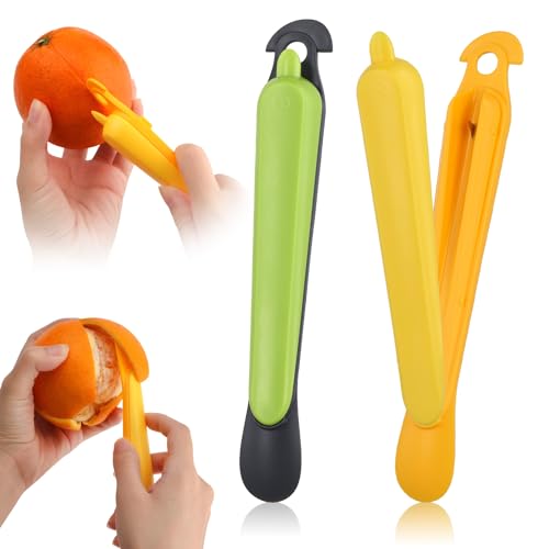 2 Pzs Pelador de Naranjas, Acero Inoxidable Pelador de Frutas Manual Cortador de Cáscara de Cítricos Artilugios de...