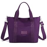 GOQUFOY Nylon Crossbody Bags for Women Medium Size Cute Purple Satchel Purses Handbags Waterproof Shoulder Bag Hobo Travel Tote Bag with Zipper Pockets Messenger Casual Cross Body School Trendy