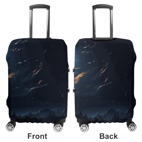 Moon Night Travel Luggage Cover Anti-scratch Suitcase Cover Elastic Suitcase Protective Cover Fits 19-32 Inch Luggage L3
