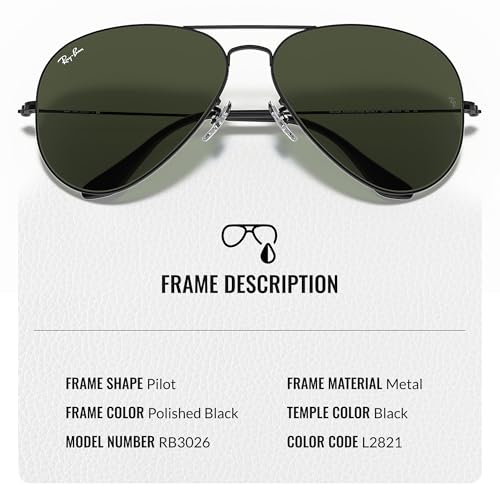 Ray-Ban RB3026 AVIATOR LARGE METAL II Pilot Shaped Sunglasses for Men & Women with Official RAYBAN Eyewear Kit4