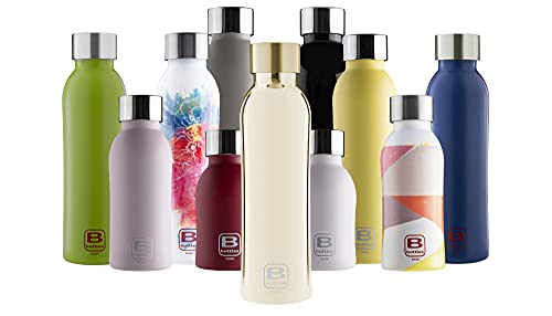 BUGATTI - BUGATTI B Bottles Twin Bouteille Isotherme Garde Les liquides Chauds Pendant 12h Froid Pendant 24h la Glace Pendant 36h Bouteille Acier Inoxydable 18/10 écologique (Golden Yellow, 800)