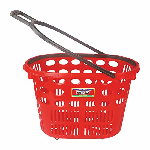 Nayasa Shopping Trolley - Shopping Basket with Wheels_Red