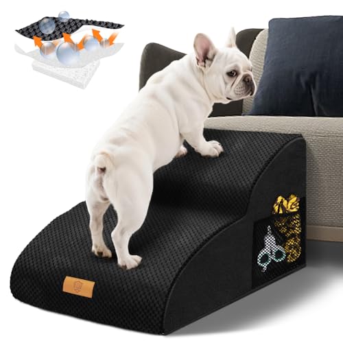 Thihome Hundetreppe 2 Stufen Verlängert 55cm, Gelenkschonend für Hunde