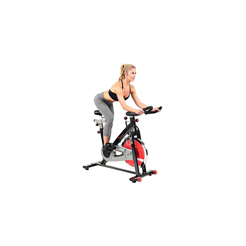 Sunny-Health-Fitness-Indoor-Cycling-Exercise-Bike-with-Heavy-49-LB-Chrome-Flywheel-SF-B1002BLACK
