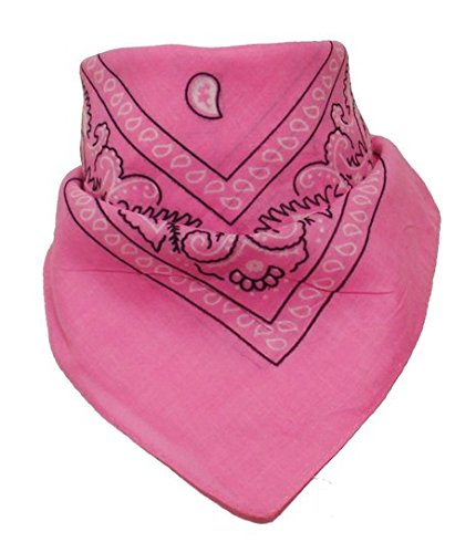 Boolavard Coton, 1er 6 ou 12 Pack Bandanas avec motif Paisley original | Couleur au choix (Bébé Rose)