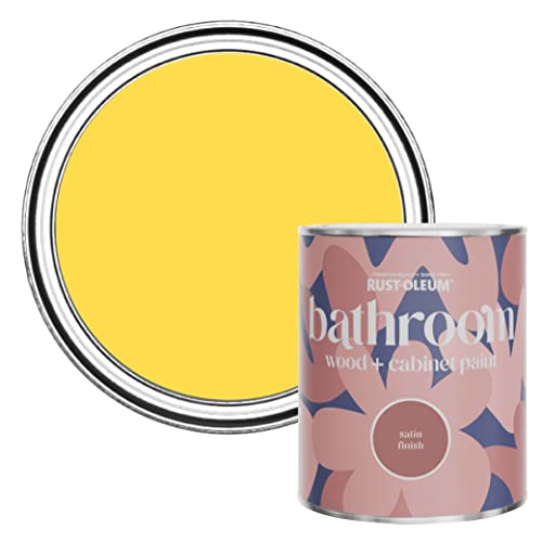 Rust-Oleum Yellow Moisture Resistant Bathroom Wood and Cabinet Paint in Satin Finish - Lemon Sorbet 750ml