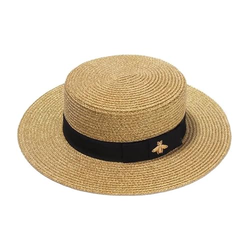 Chapeau de paille brillant style Fedora rétro pour femme avec tresse dorée et paillettes