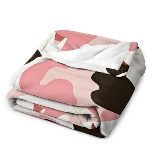 Couverture molleton motif vache jeté de lit confortable léger