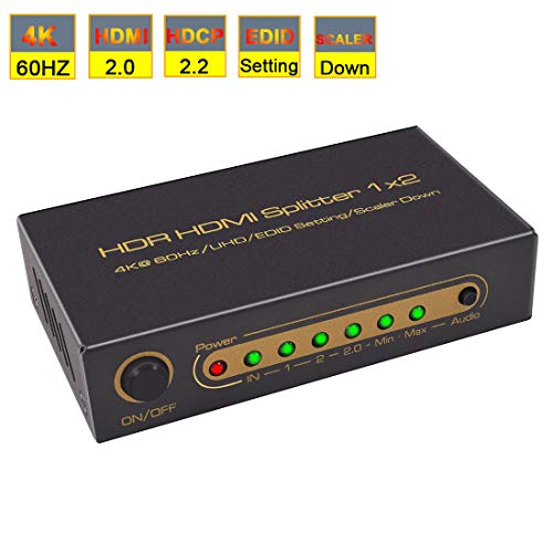 Limited HDMI Splitter 1x2 HDMI 4K Splitter 1 Input 2 Outputs HDMI Selector Box Support 4K@60Hz UHD HDR 3D HDCP 2.2 EDID Setting for PC PS3/PS4 Xbox Blue-Ray DVD Cheap HDMI Splitter 1x2 HDMI 4K Splitter 1 Input 2 Outputs HDMI Selector Box Support 4K@60Hz UHD HDR 3D HDCP 2.2 EDID Setting for PC PS3/PS4 Xbox Blue-Ray DVD